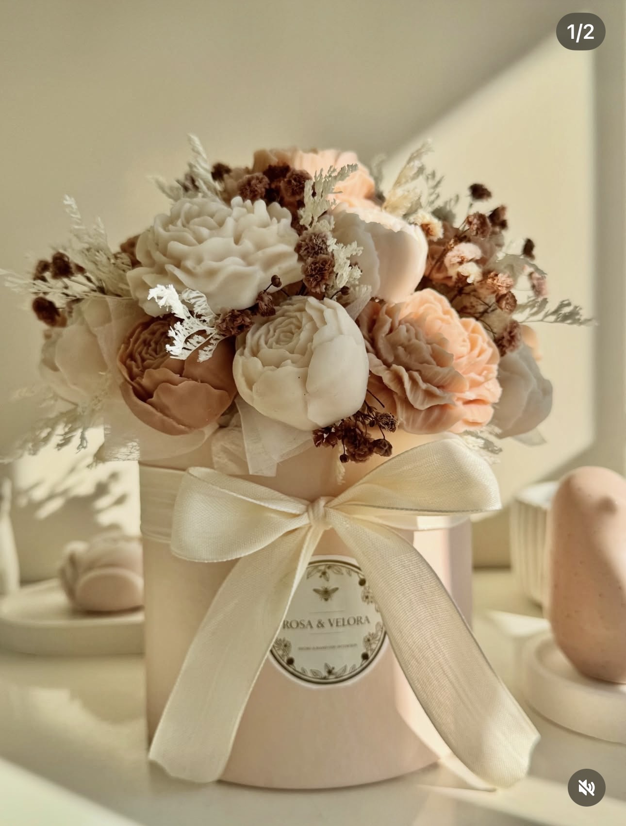 BOUQUET TONOS MARRONES  Y NUDES.
